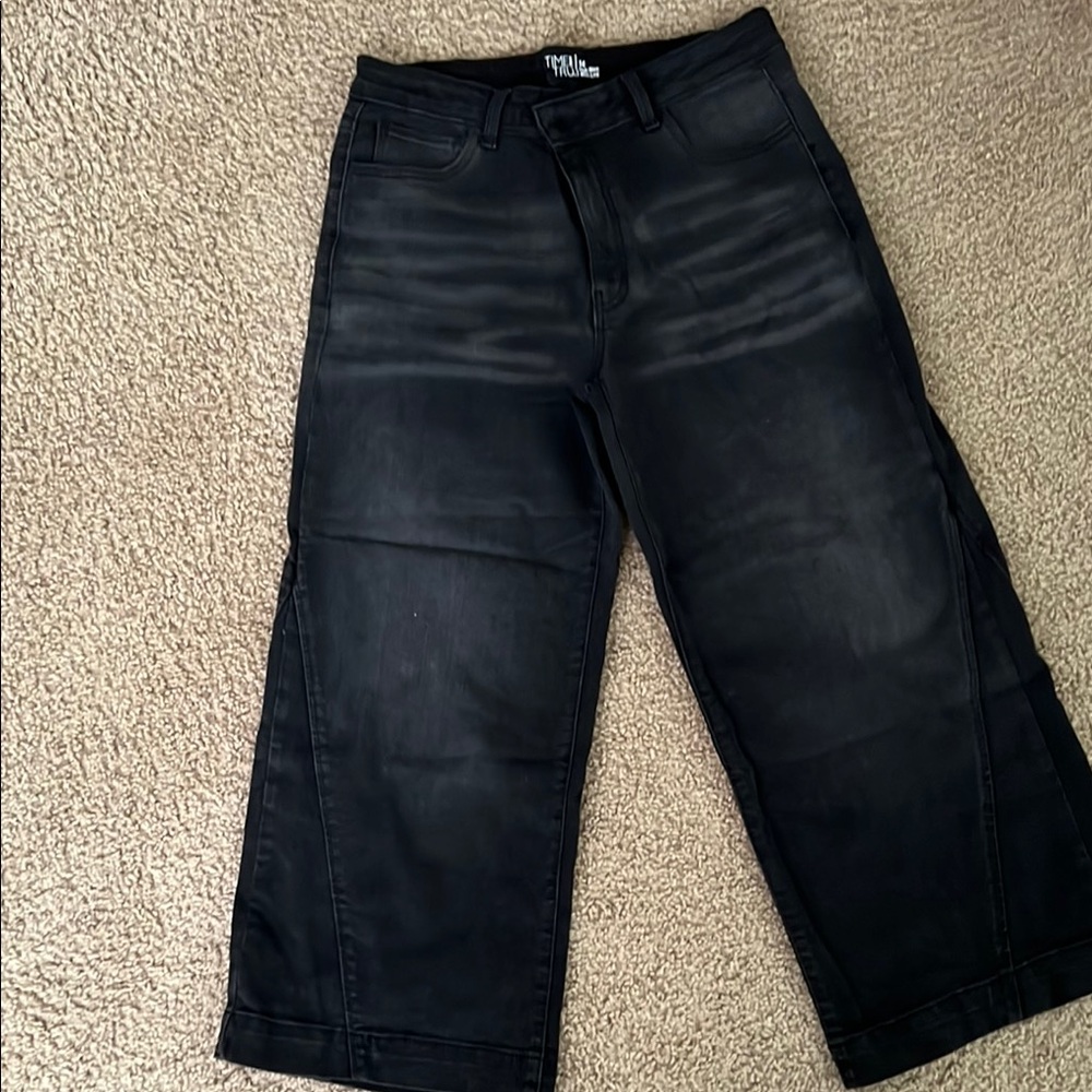 Time and Tru Black Relaxed Jeans High-Rise Wide Leg